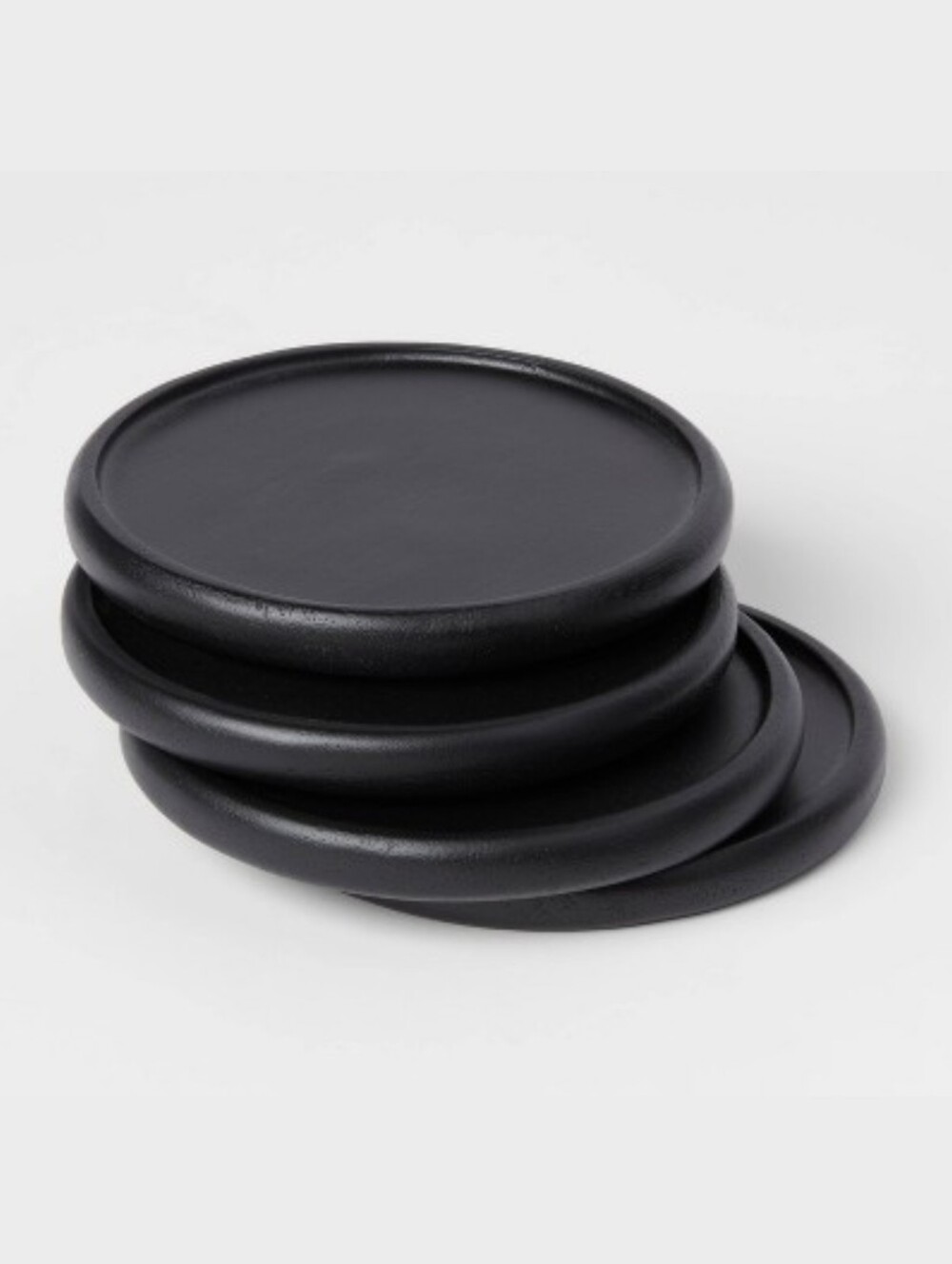 Threshold NWT 4pc Eastport Acacia Wood Coasters In Black